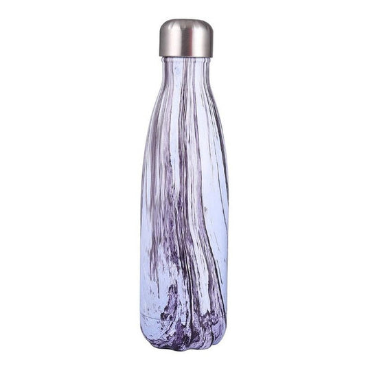 500ml vacuum flask water bottle, purple marble pattern with stainless steel cap