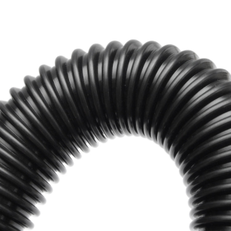 Flexible black corrugated hose ribbed spiral tube section