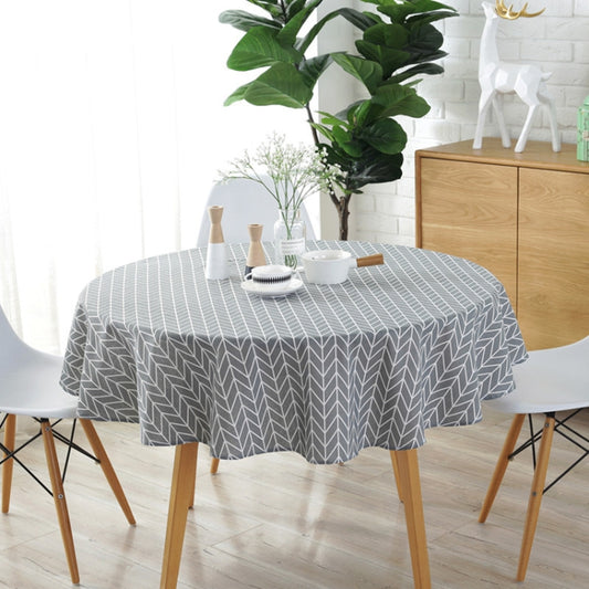 Polyester Cotton Round Tablecloth Dust-proof Cotton and Linen Printing Tablecloth, 100cm, 120cm, 150cm