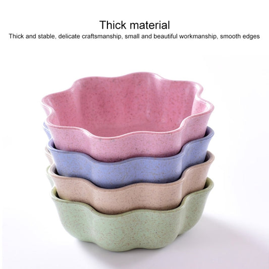 5 PCS Creative Plum Shape Dishes Wheat Straw Seasoning Dish Snack Plate Chili Sauce Ketchup Dressing Salt Dish,Size:7x7x2.5cm