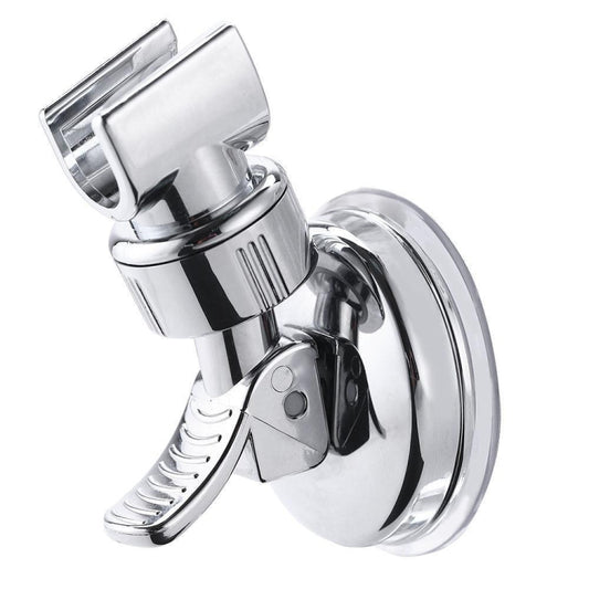 Shower Head Handset Holder Chrome Bathroom Wall Mount Adjustable Suction Bracket, Fully Plated