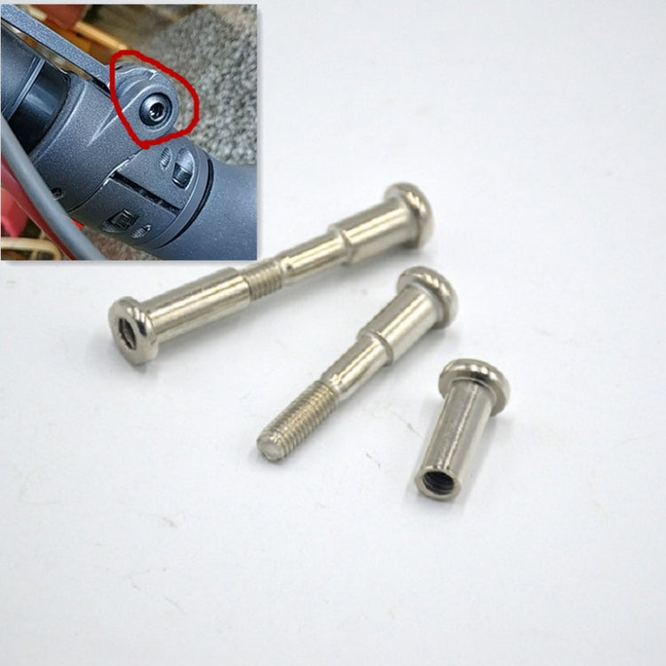 Gold hex lock screws for scooter folding joint, 3 pieces shown