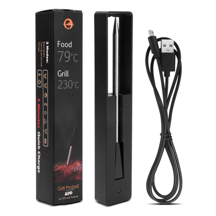 Bluetooth thermometer kit with probe, charging base, and USB cable with retail box