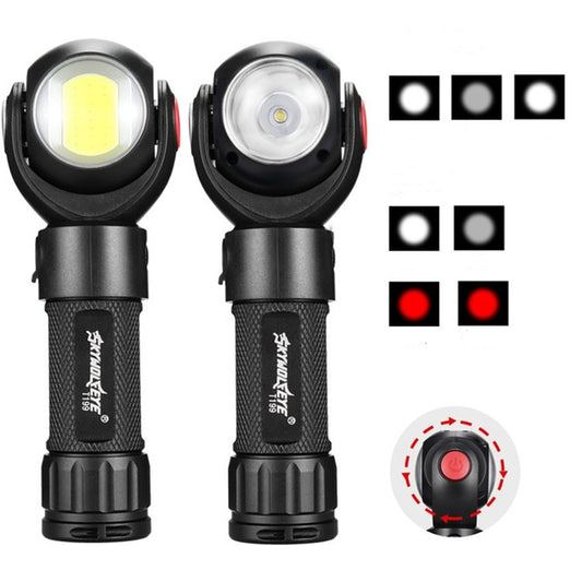 SKYWOLFEYE Lamp Head 360 Degree Rotation USB Rechargeable LED Glare Flashlight With Magnet COB Work Light, Without Battery, With An 18650 Battery, With An 26650 Battery