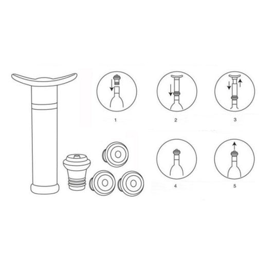 Stainless Steel Wine Stopper Champagne Stopper Red Wine Vacuum Pump, Stainless Steel Wine Stopper