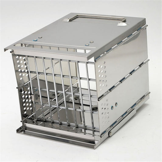 Portable Stainless Steel Folding Barbecue Stove Charcoal Barbecue Grill Outdoor Camping Wood Stove, 21x21x27cm