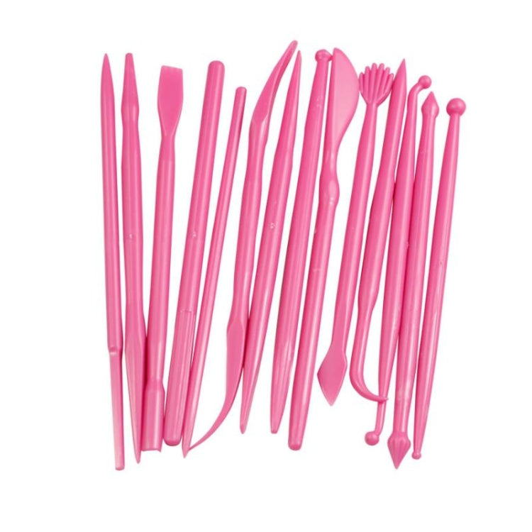 Light pink mini fondant engraving pen set with multiple plastic tools