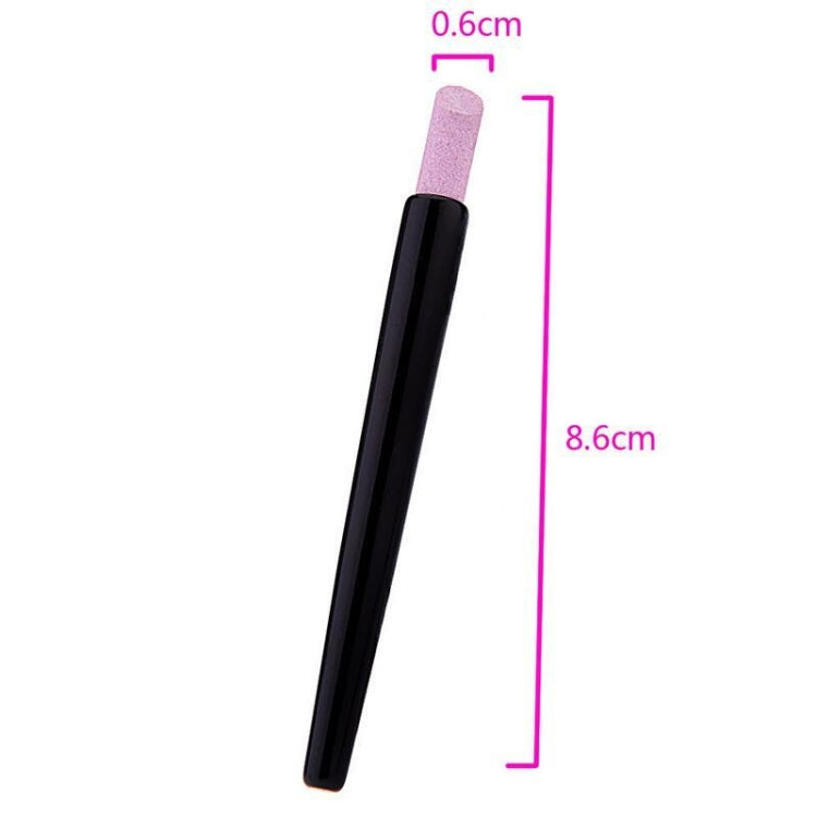 Nail art grinding pen size: black handle with purple abrasive tip, 0.6 cm x 8.6 cm