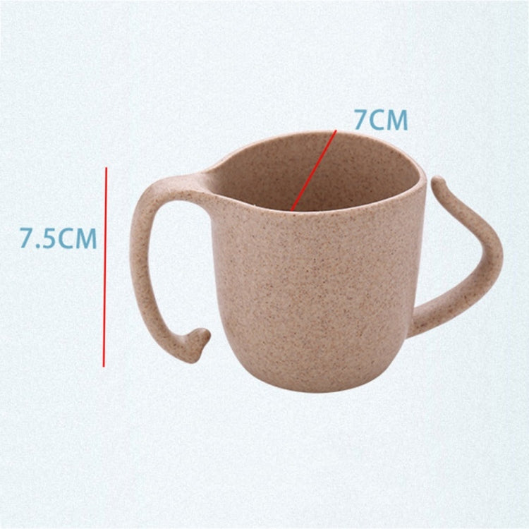 Wheat fiber kids anti-scald drinking cup, tan; size 7cm tall and 7.5cm wide