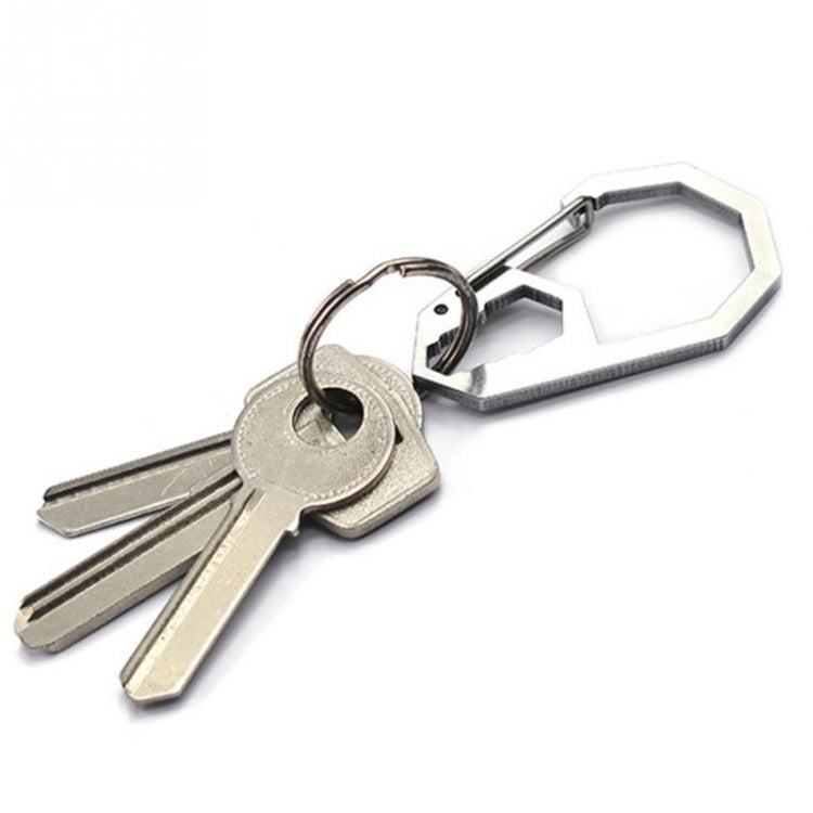 EDC Outdoor Camping Tool Outer Hex Spanner Carabiner Stainless Steel Climbing Buckle Multi-Function Keychain Hanging Buckle