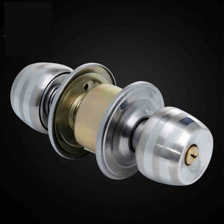 Stainless steel ball door lock with keyed cylinder and matching knobs