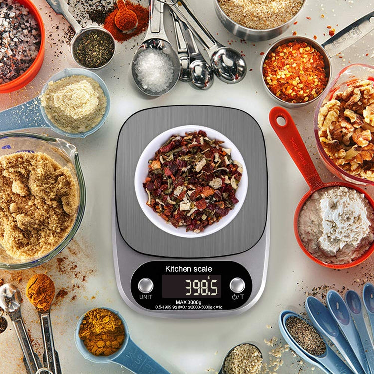 Kitchen Stainless Steel LCD Electronic Scale, 10kg / 1g