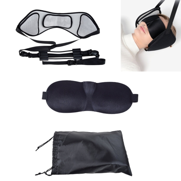 Neck stretcher bundle with cervical hammock, eye mask, straps, and drawstring bag