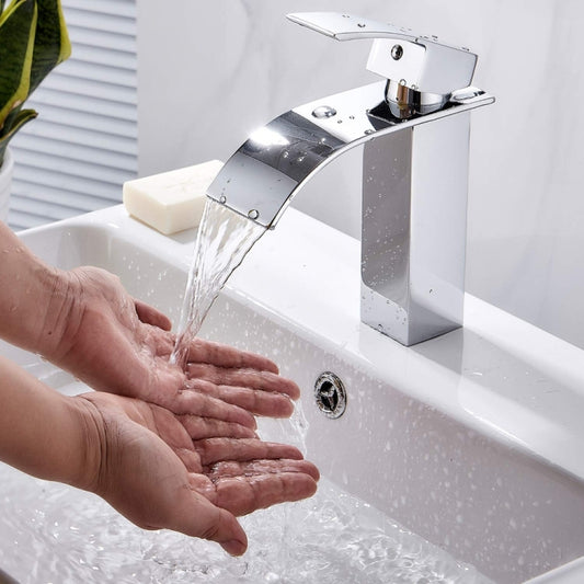 KOEN Waterfall Bathroom Faucet Sinks Mixer Tap Cold And Hot Water Tap, KOEN Waterfall Bathroom Faucet
