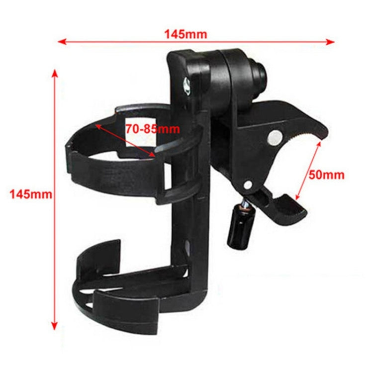 Black lockable bottle holder cage with size guide for mounting fit
