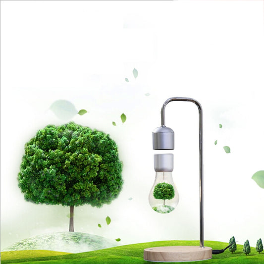 16W Magnetic Levitation Decoration Technology Toy Bend LED Floating Bulb Home Table Lamp, Black