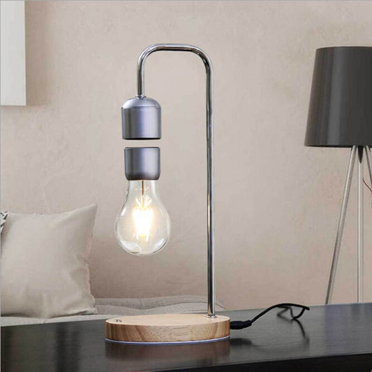 16W Magnetic Levitation Decoration Technology Toy Bend LED Floating Bulb Home Table Lamp, Black