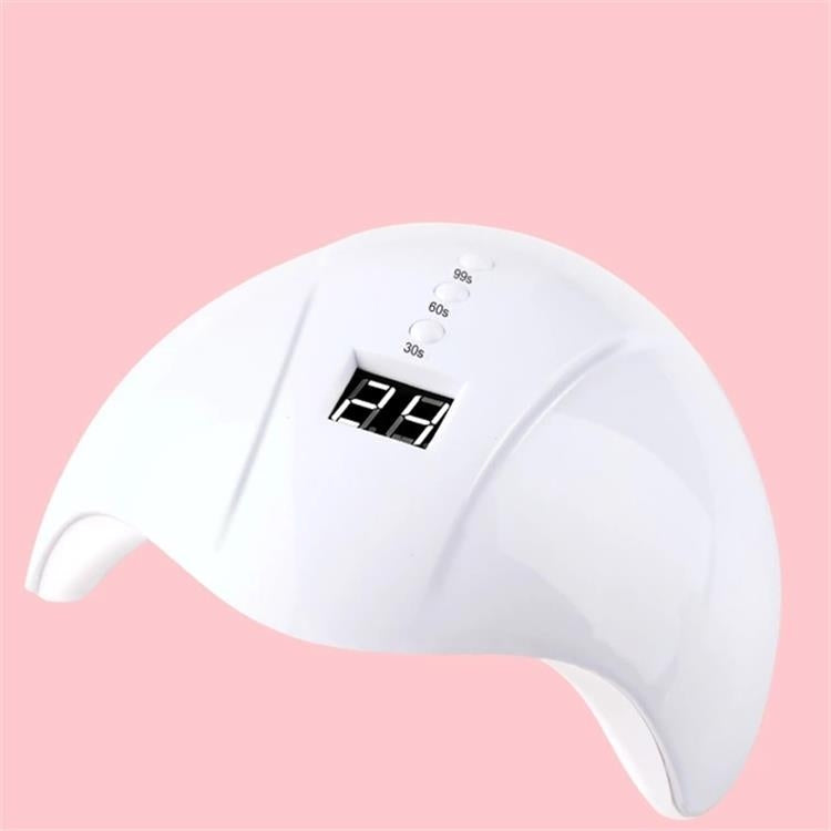 White UV LED nail lamp with LCD timer and three curing intervals