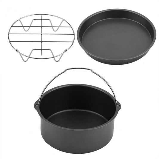 5 in 1 Fryer Accessory Set Multifunctional Air Fryer Set Grill Pizza Pan, 5 in 1 Set