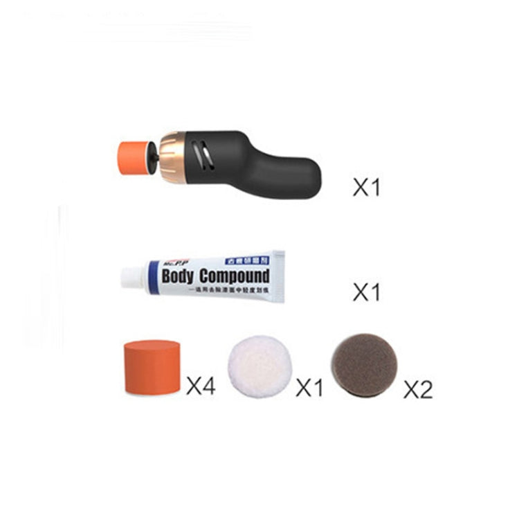Car scratch repair kit with polishing tool, body compound tube, and foam pad set