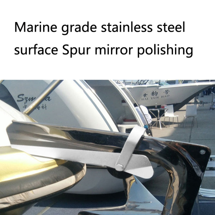 316 stainless steel yacht anchor bracket with mirror-polished finish on boat bow