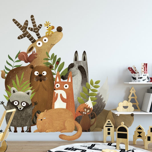 Creative Animal Cartoon Children Room Kindergarten Bedroom TV Baseboard Home Improvement Stickers Wall Decoration Stickers, Creative Animal