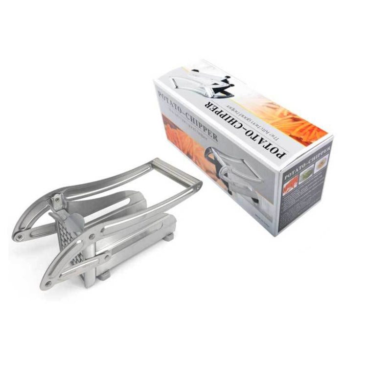 Stainless steel manual potato chipper slicer with retail box packaging