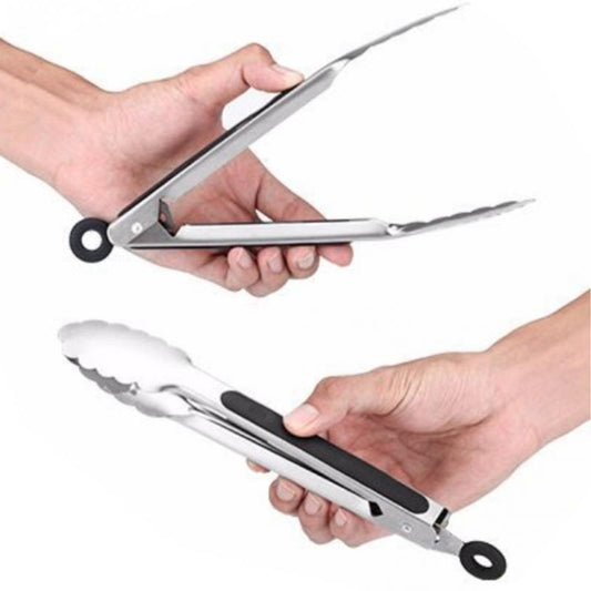 Stainless Steel Silicone Handle Kitchen Food Meat Barbecue Clip, 9 inch, 12 inch, 14 inch, 16 inch