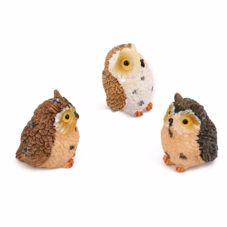 2 PCS Moss Micro Landscape Creative Resin Mini Owl Ornament,Random Color Delivery, Micro Landscape Owl