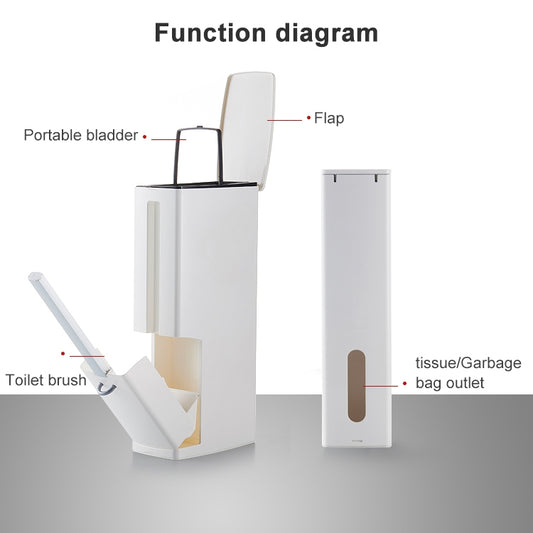 Bathroom Trash Can Toilet Brush Set Toilet Garbage Container