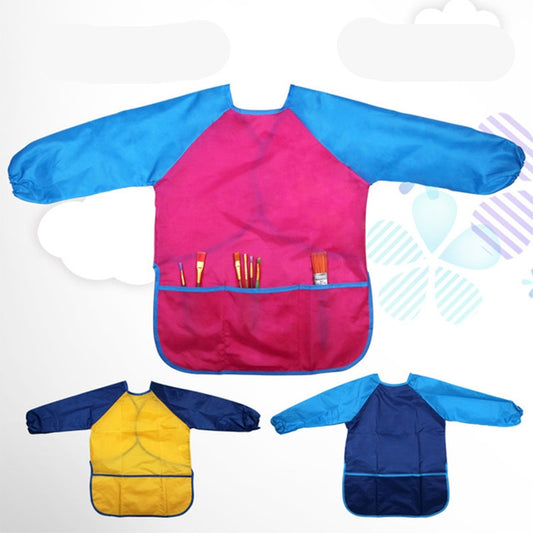 Long Sleeve Apron Drawing Painting Waterproof Smock Children Craft Art Waterproof Clothes, S