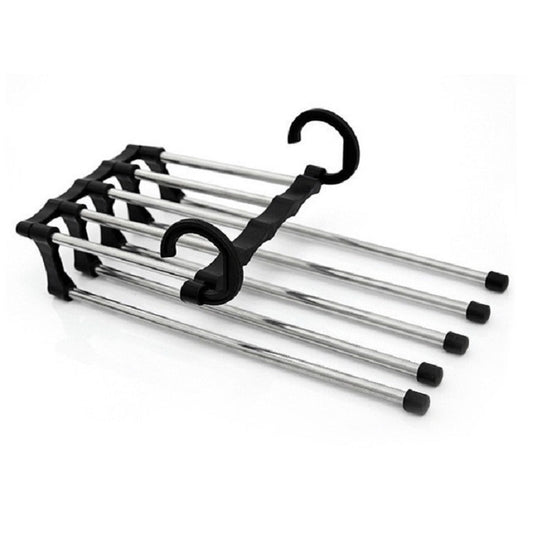 Multifunctional 5 in 1 Telescopic Folding Wardrobe Magic Trousers Rack, 5 in 1 Telescopic Rack