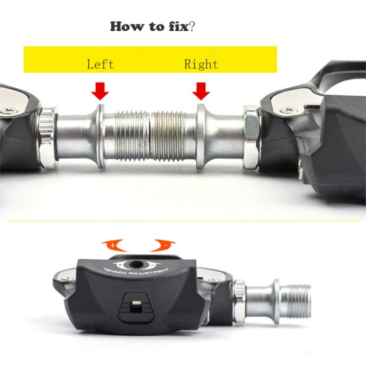 PROMEND road bike self-locking pedal with threaded axle and mounting hardware