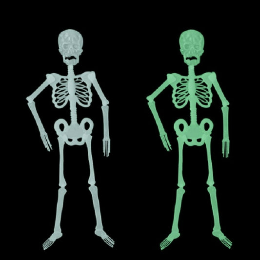 Luminous Skeleton Halloween Activity Props Bar Haunted House Decoration Supplies Fluorescent Skeleton, Small(35cm), Medium(90cm), Large(150cm)