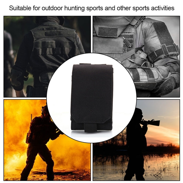 Black mobile phone belt pouch with snap flap and belt strap