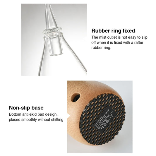 Waterless Diffuser Essential Oil Spray Wood Glass Aromatherapy Air Humidifier, AU Plug, UK Plug, US Plug, EU Plug
