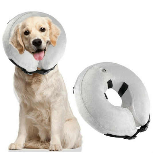 Inflatable Pet Collar Pet Grooming Warm Protective Wound Protection Collar, M, L