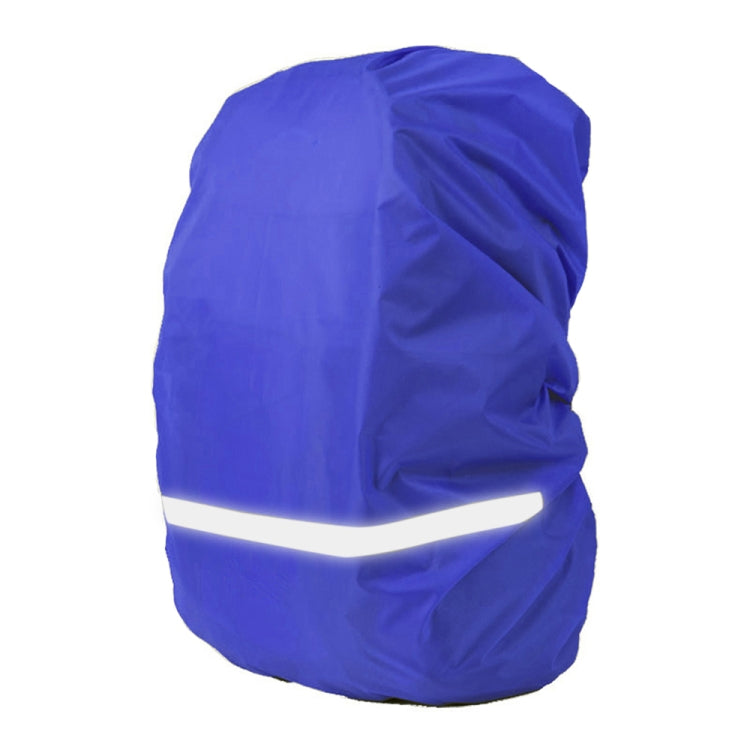 Reflective waterproof backpack rain cover, royal blue with silver reflective stripe