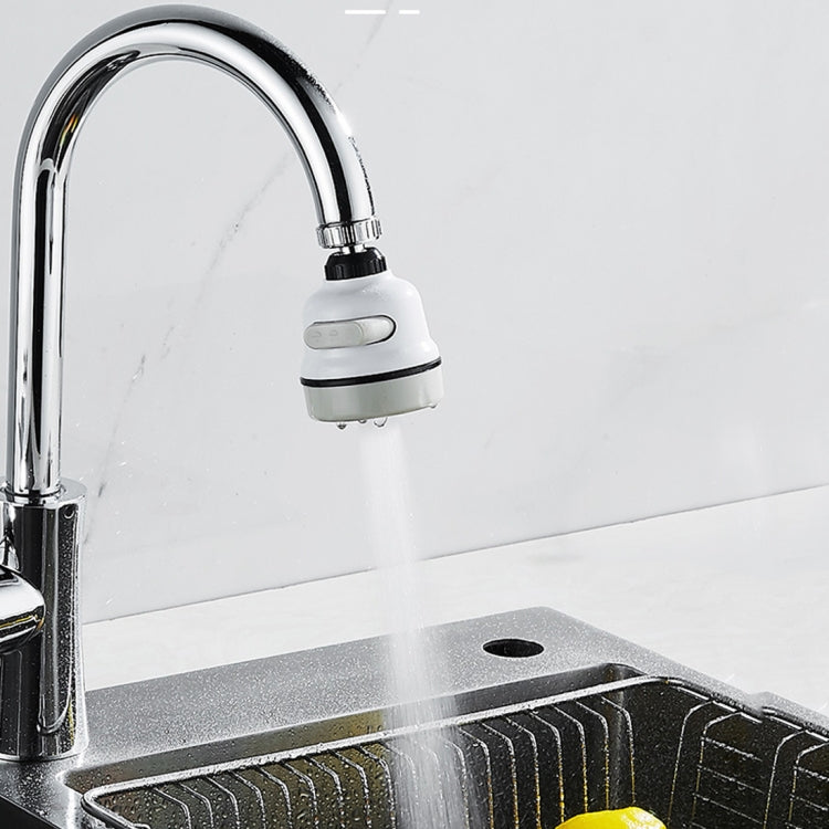 Faucet shower booster attachment mounted on kitchen faucet with beige sprayer head