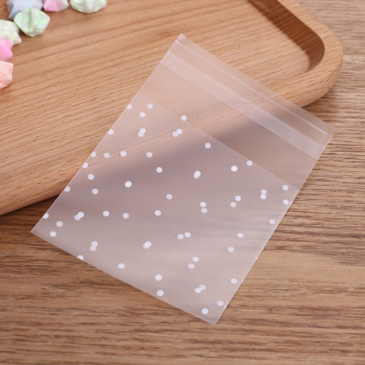 Transparent polka-dot self-adhesive cellophane pouch with top adhesive strip
