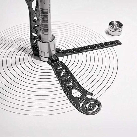 Multi-functional Drawing Ruler Creative Drawing Tool Magnetic Compass Ruler