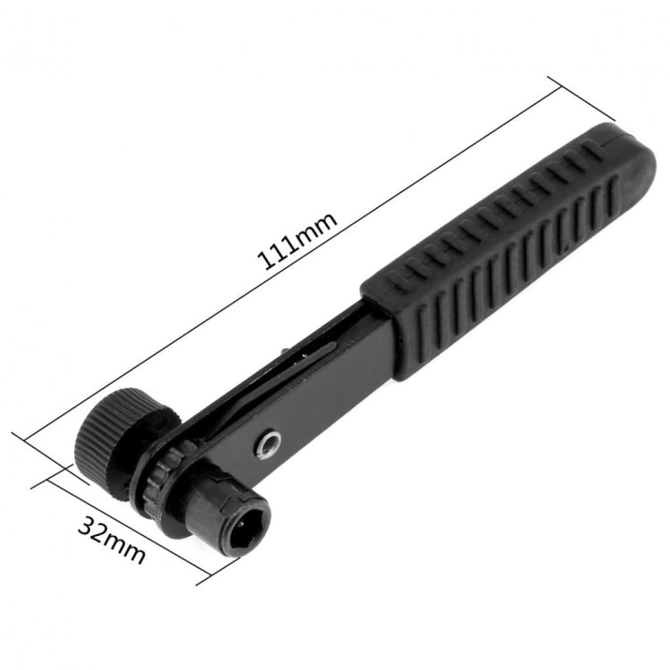 Black 6.35mm socket wrench tool with ribbed handle and socket drive end