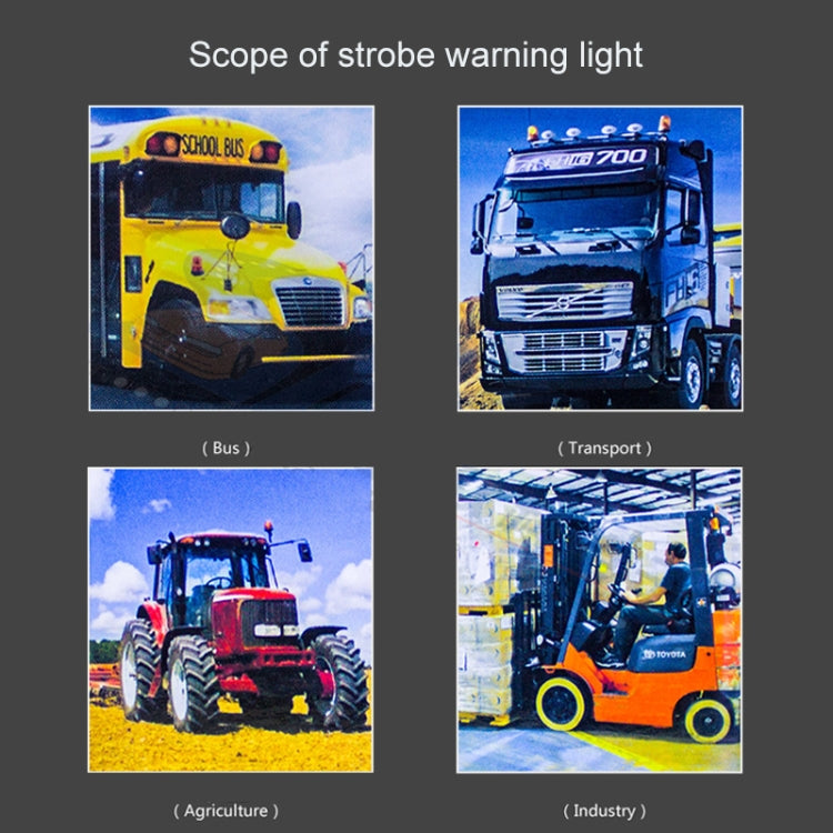 Strobe warning light shown for use on vehicles in traffic, transport, farming, and industry