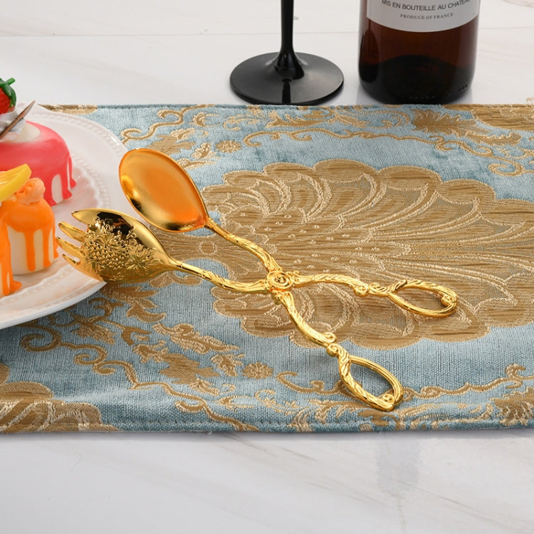 Round-head gold cake fruit clip with ornate head and two prongs