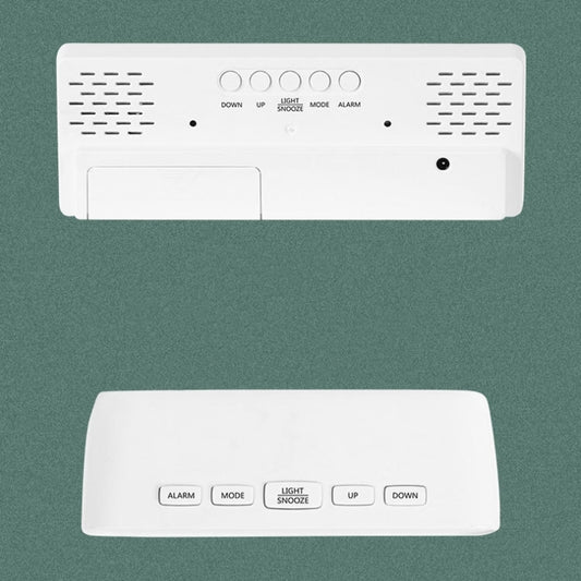 Battery Plug-In Dual-Purpose LED Clock Bedside Alarm Clock,, Rectangular Black Surface White Light