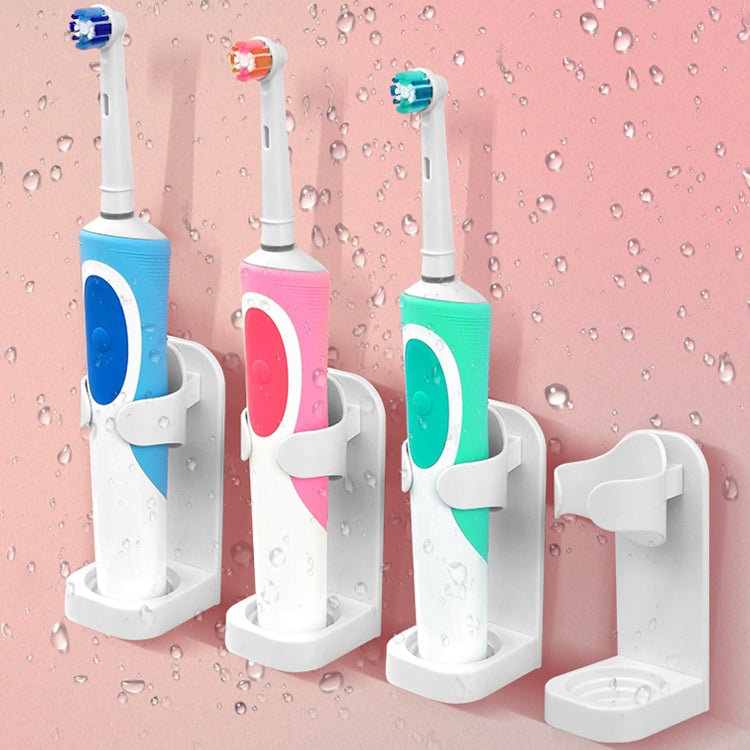 Wall-mounted electric toothbrush holders with four cradles, white plastic organizer