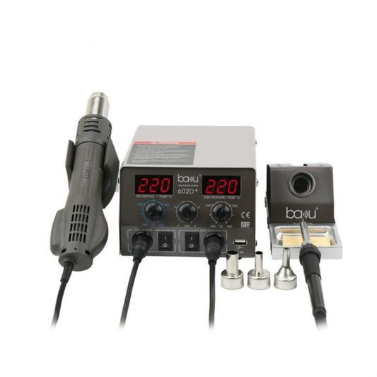 Dual digital temperature control welding station with soldering iron and metal tip accessories