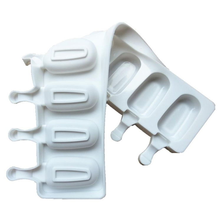 Silicone ice cream popsicle mold, close-up of 8-slot tray with stick holder shapes