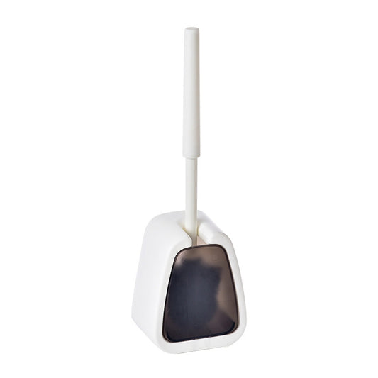 Wall-mounted Toilet Brush Simple No-punching Bathroom Cleaning Brush, White, Black