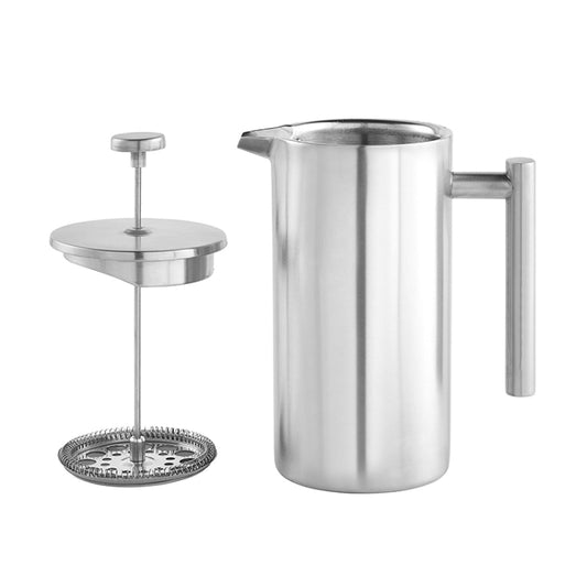 304 Stainless Steel French Pressure Coffee Pot Hand Made Tea Pot, 350ml, 800ml, 1000ml
